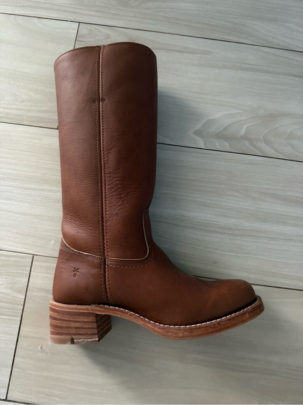 Frye Campus Chestnut Brown Leather Mid-Calf Boot New